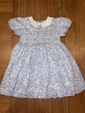 Adorable NEXT blue floral smocked dress
